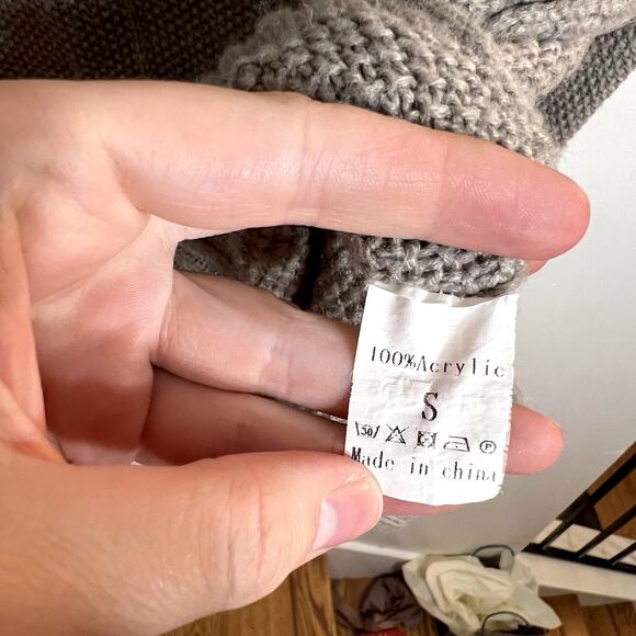 Taupe V Neck Sweater LAST CALL - Picture 3 of 3